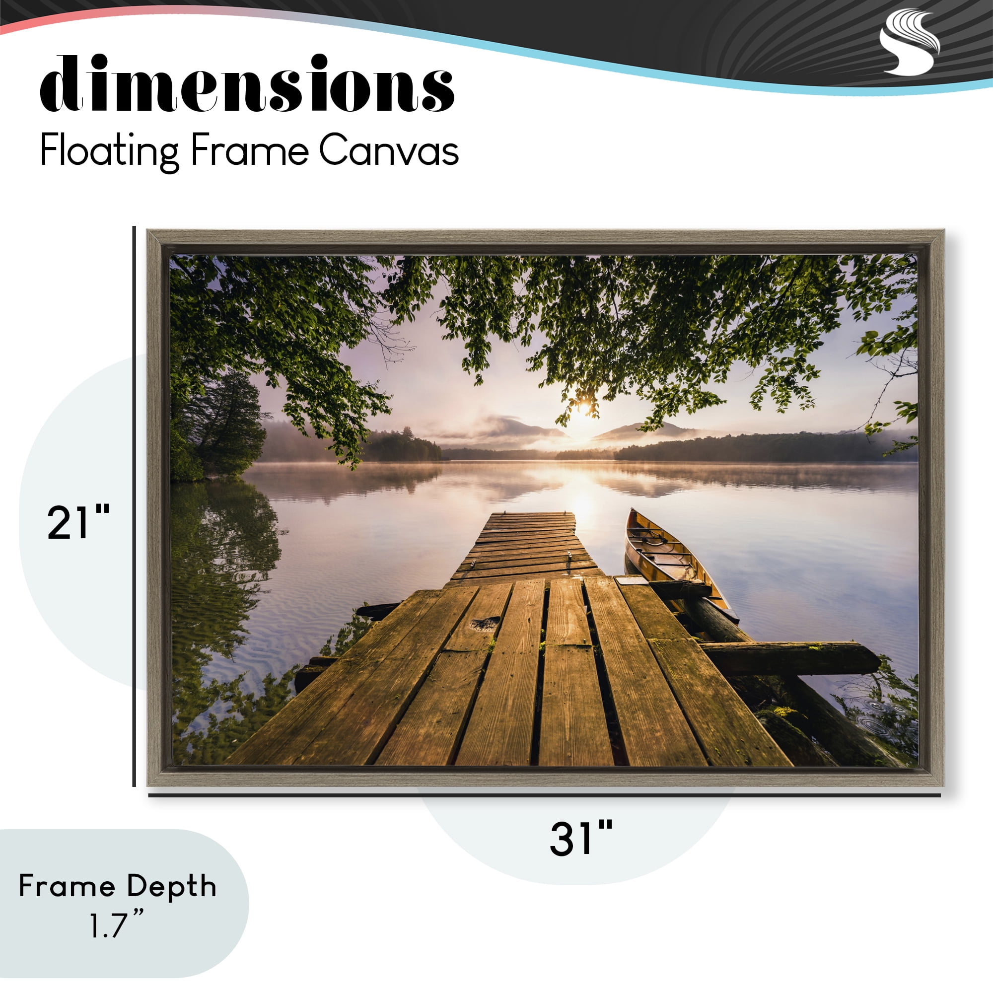 Stupell Industries Misty Morning Light on Lake Brown Framed Floater Canvas Wall Art, design by Jonathan Zaharek