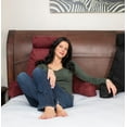 thumbnail image 2 of Husband Pillow, Aspen Edition - Reading and Bed Rest Pillow with Arms -Neck Roll on Bungee Cord or Removable - Premium Memory Foam -Reversible Two-Sided Cover Microsuede or Microfiber, Arizona Maroon, 2 of 13