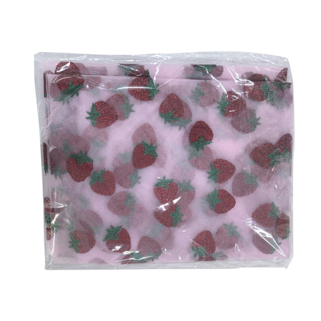 Strawberry Theme Birthday Table Runner Strawberry Birthday Decoration Mesh GXU
