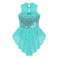 thumbnail image 4 of iEFiEL Kids Girls Floral Lace Dance Leotard Dress Sequins Ice Skating Ballet Dance Dress, 4 of 7