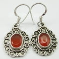 thumbnail image 2 of SilverStarJewel 925 Solid Silver Red Carnelina Earrings Fashion 1.3" Semi Precious Gemstone, 2 of 3