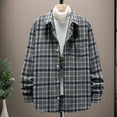 thumbnail image 2 of DDAPJ pyju Regular Fit Plaid Flannel Shirt for Men Clearance Sales,Casual Button Down Checked Shirt Jackets Open Front Long Sleeve Shacket Jacket with Chest Pocket, 2 of 6