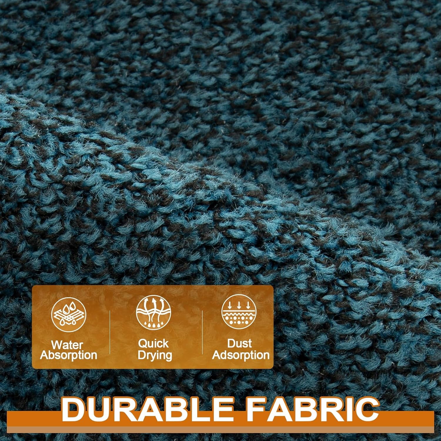 Front Door Mat, Dirt Trapper Welcome Mat for Outdoor Indoor, Non-Slip Waterproof Doormat, Durable Machine Washable Low Profile Entry Rug for Back Door Outside Patio Porch, 36" x 24", Blue
