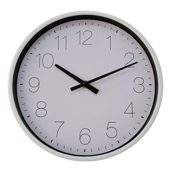 HORLOGE EN PLASTIQUE AVEC CARRDEN BLANC 10"