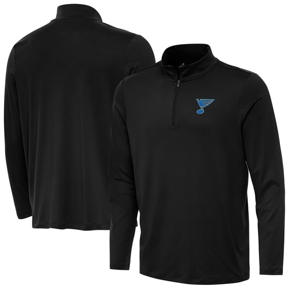Men's Antigua Black St. Louis Blues Reprocess Quarter-Zip Pullover