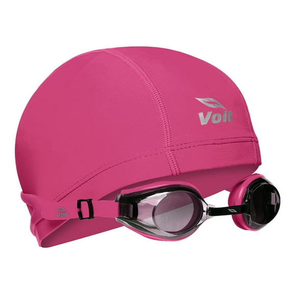 Voit Set de Natación 2 en 1 incluye gafas de natación y gorro de natación licra color rosa 16+