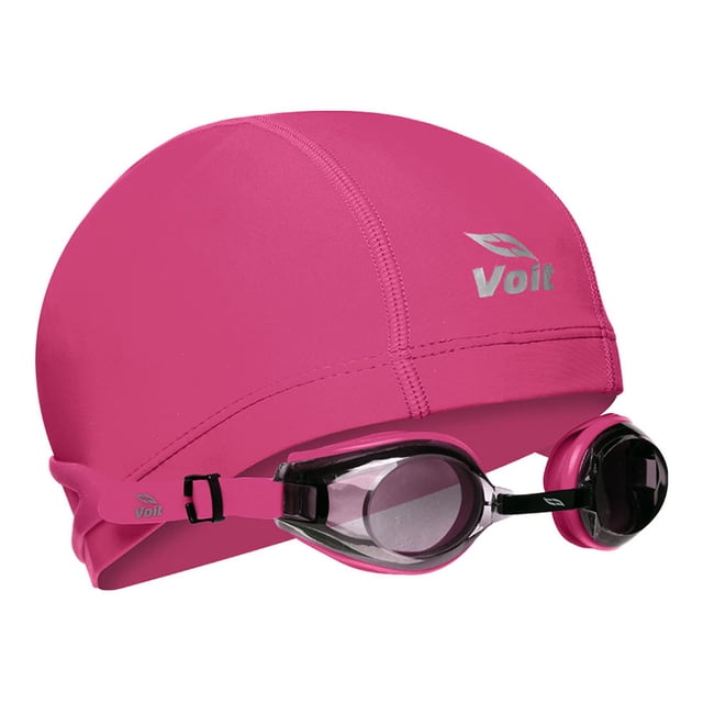 Voit Set de Natación 2 en 1 incluye gafas de natación y gorro de natación licra color rosa 16+