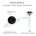 thumbnail image 6 of Rosec Jewels Black Spinel Solitaire Ring for Women (0.75 CT, AAA Quality, August Birthstone), 18K White Gold, US 10.50, 6 of 7