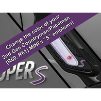 S Vinyl Decal Insert Replacements for 2nd Gen MINI Cooper Countryman (R60) S Scuttle and Rear Emblem - Choose Color - [VIOLET]