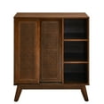 thumbnail image 3 of Spacious Cabinet For Bedroom - Dark Wood, Adjustable Shelf & Solid Wood Feet Modern Sideboard Bathroom Shelves In, 3 of 7