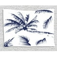 thumbnail image 1 of Psychedelic Tapestry, Silhouette of Coconut Palm Tree with Details Dreamy Nature Themed Design Artwork, Wall Hanging for Bedroom Living Room Dorm Decor, 80W X 60L Inches, Indigo, by Ambesonne, 1 of 2