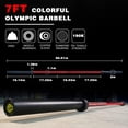 thumbnail image 3 of 7.2Ft Solid Iron Olympic Barbell with Diamond Knurled Handles, Home Gym Fitness Equipment for Weightlifting, Powerlifting, CrossFit Training, 700lbs, Red, 3 of 7
