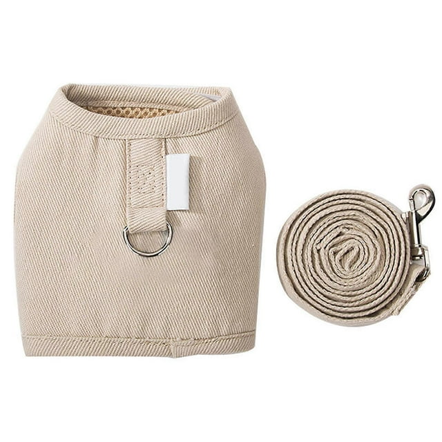 Dog Harness with Traction Holes Breathable Mesh Soft Texture Comfortable Easy Control Cat Vest Harness for Pets Cream Color M Suitable for 2.5‑5kg