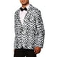 thumbnail image 4 of Blazer impreso de animales Inspire Chic para hombres, corte slim fit, chaquetas deportivas de un botón, negro y blanco, 4 of 5