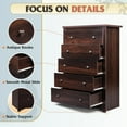 thumbnail image 5 of XgoodX Wood Dresser with 5 Drawers, Rustic Brown Wooden Storage Cabinet for Bedroom, Modern Organizer Drawers and Closet Dresser for Hallway, Closet, Measuring 15.75" W*31.50" D*45.35" H, 5 of 11