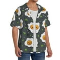 thumbnail image 2 of Goofa Cute Poached Eggs Printed Men's Casual Short-sleeved Shirt,Lightweight Breathable Button-down,Summer Casual men's top,Versatile Fashion shirt-4X-Large, 2 of 7