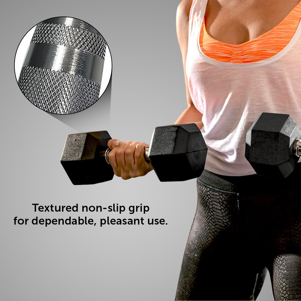 Gymenist, 8 lb Rubber Hex Dumbbells, Pair
