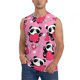 thumbnail image 1 of Fotbe Panda Heart Valentine Pink Men's Camiseta sin Mangas Estampada para Hombres, Playera Casual para Gimnasio, Entrenamiento, Playa-Medium, 1 of 7