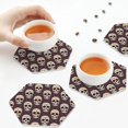 thumbnail image 7 of Pofeuu funny Skull star Print Leather Coasters Set of 6, Round Cups Mugs Mat Pad for Home Kitchen Heat Resistant Drink Coasters,Hexagon, 7 of 7