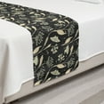 thumbnail image 2 of Floral Bed Runner, Victorian Flowers Butterflies and Leaves Spring Freshness, Decorative Accent Bedding Scarf for Hotels Homes and Guestrooms, Twin, Dark Grey Champagne, by Ambesonne, 2 of 2