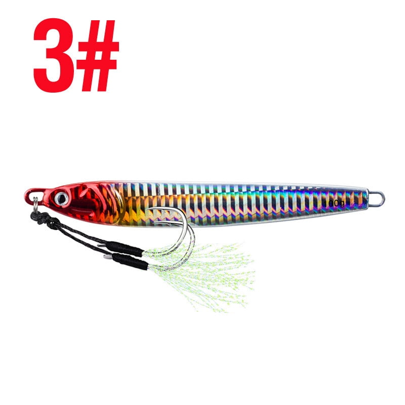 7PCS Slow Fall Pitch Lead Metal Flat Jigging Fishing Lure Long Casting Deep Sea