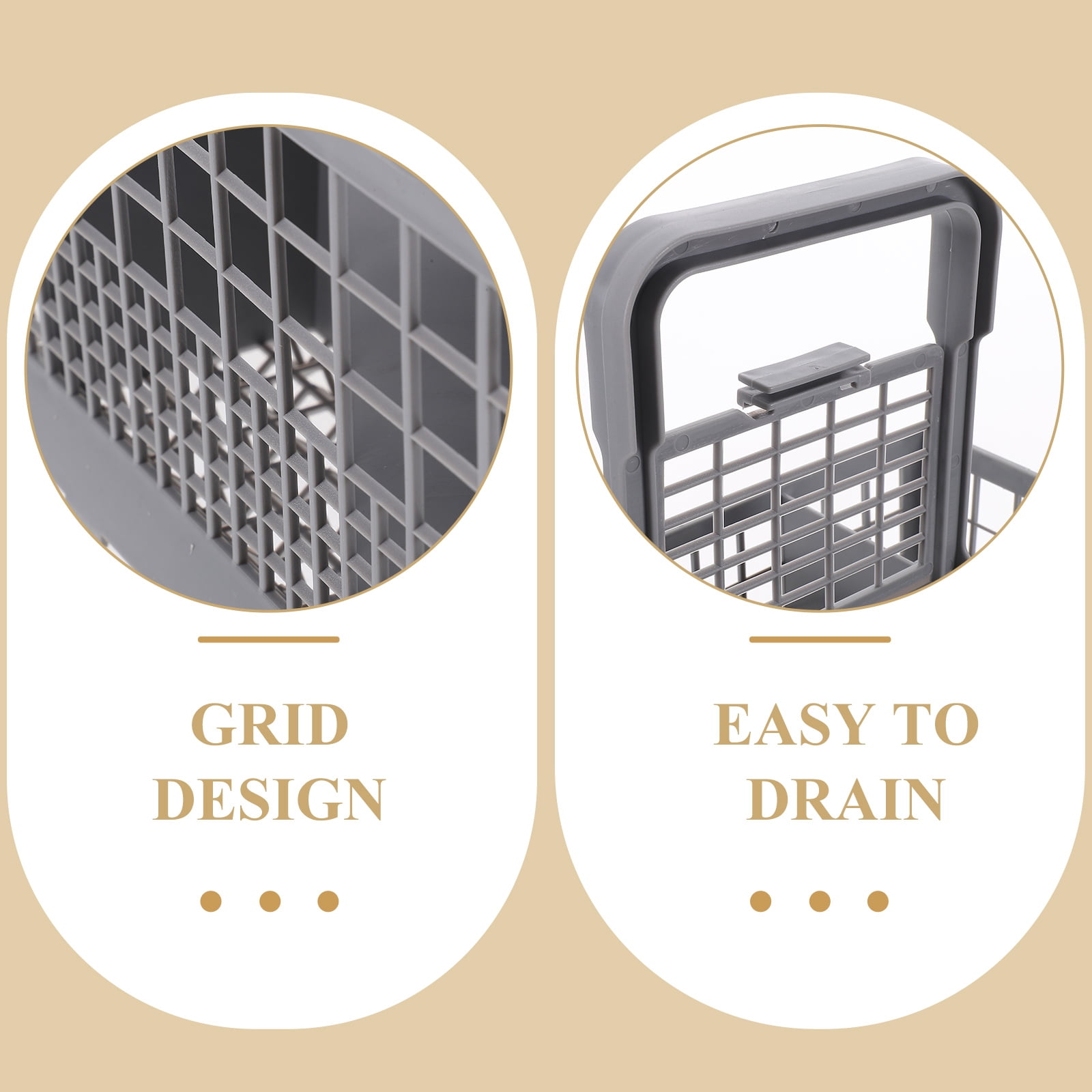 Hemoton 2-Pack Kitchen Storage Baskets Dishwasher Safe Cutlery Holder Tableware Organizer Basket