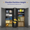 thumbnail image 4 of 72" H Metal Storage Cabinet,Metal Garage Storage Cabinet with Doors and 4 Adjustable Shelves,Steel Locking Cabinets for Home Office,Garage,School,Black, 4 of 14