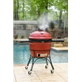 thumbnail image 3 of Big Joe™ II 24-inch Charcoal Grill in Red with Cart, Side Shelves, Grill Gripper, and Ash Tool, 3 of 7