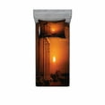 thumbnail image 2 of Vintage Bedding Set with Sheet & Covers, Antique Style Rome Empire Monuments Columns with Sun Picture, Printed Bedroom Decor 2 Shams, 4 Sizes, Orange and White, by Ambesonne, 2 of 3