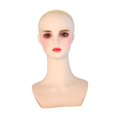 thumbnail image 3 of Cabeza de maniquí de cosmetología con gorro de peluca, exhibición de joyas con maquillaje, busto de peluca, soporte para centro comercial., 3 of 9
