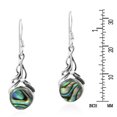 thumbnail image 4 of Precious Orb Rainbow Abalone Shell Sterling Silver Dangle Earrings, 4 of 5