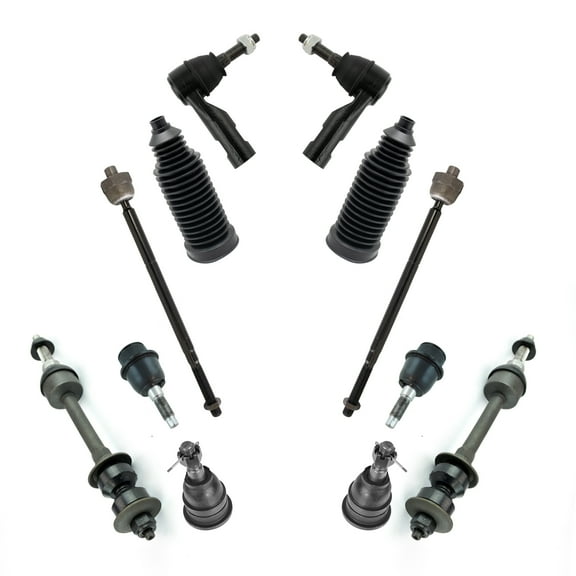 TRQ Upper & Lower Ball Joints Sway Links Tie Rods & Rack Boot Kit for Ram 1500 PSA60131