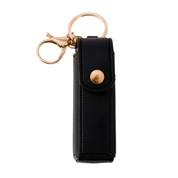 AURENIX Chapstick Holder Key Chain,Includes Keychain Design Chapstick Holder,Convenient Carrying Keys Lip Balm Holder,Black