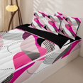 thumbnail image 3 of Homewish Pink Boho Swirl Zipper Full Size Comforter Sets with Fitted Sheet and 2 Pillowcases,Aesthetic Artwork Zipper Bedding Set,Black Reversible,4pcs, 3 of 8