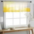 thumbnail image 2 of Yellow Gray Valance Curtains for Kitchen/Living Room/Bathroom/Bedroom Window, Rod Pocket Small Topper Half Short Window Curtains Voile Sheer Scarf, White Modern Oil Painted Abstract 60"x18", 2 of 8