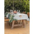 thumbnail image 2 of Outdoor Tablecloth with Umbrella Hole and Zipper, Green Snowman Christmas Rectangle Table Cloth 60x84 Inch Waterproof Tablecloth, Xmas Snowflake Eucalyptus Leaves Picnic Table Cover for Patio Camping, 2 of 7