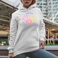 thumbnail image 2 of Aloha State of Mind with Tropical Flowers Art, Beach or Summer Themed Merch Gift, White Hooded Sweatshirt or Hoodie, 3XL, 2 of 5