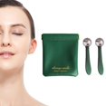 thumbnail image 1 of Varita aplicadora de crema para ojos con rodillo 2 en 1 y herramienta masajeadora en forma de T para masaje facial que reduce la hinchazón (verde-1), 1 of 5