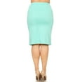 thumbnail image 3 of Moa Collection Women's Plus Size High Waist Casual Lightweight Solid Pencil Midi Skirt, 3 of 3
