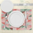 thumbnail image 3 of Ambesonne Retro Place Mats Set of 4, Geometry Shapes Pastel, Standard Size, Green Pink Coral, 3 of 6
