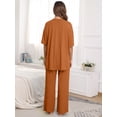 thumbnail image 4 of MINTREUS Lounge Sets for Women Knit Short Sleeve Tops and Long Pants Soft Comfy Pajamas Set Oversized 2 Piece Outfits S-4X, 4 of 8