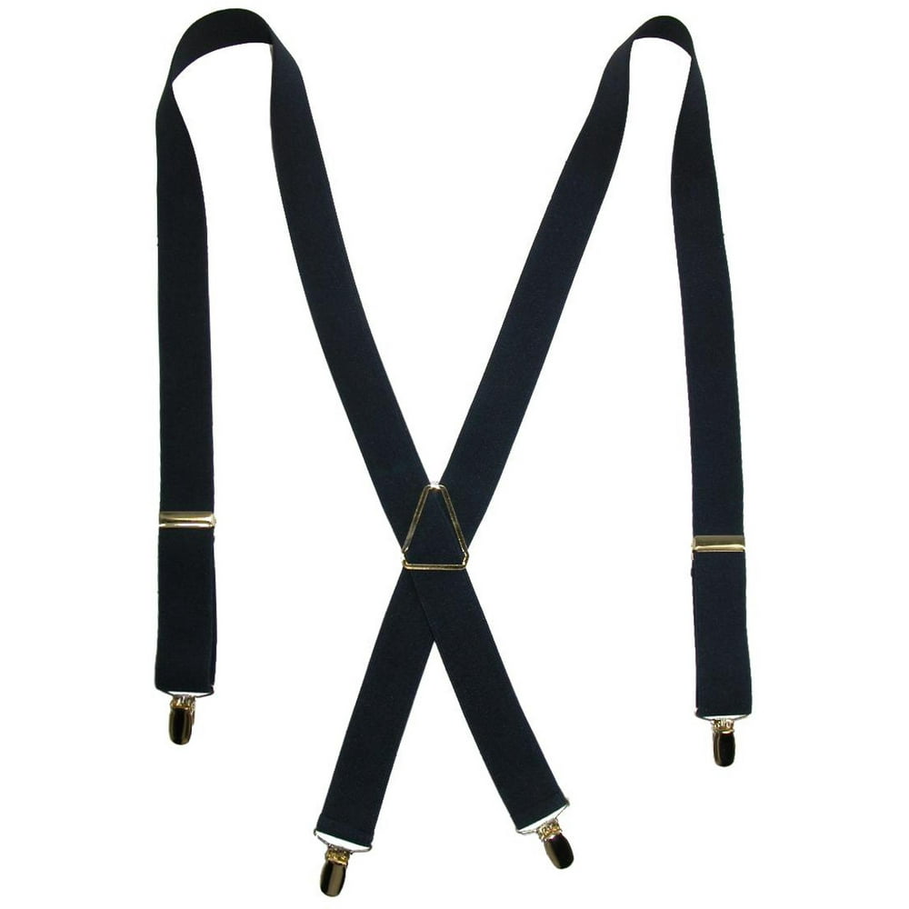 CTM Size one size Men's Elastic XBack Suspenders with Brass Hardware