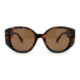 thumbnail image 2 of Womens Mod Fashion Round Thick Temple Plastic Chic Sunglasses Tortoise - Brown, 2 of 4