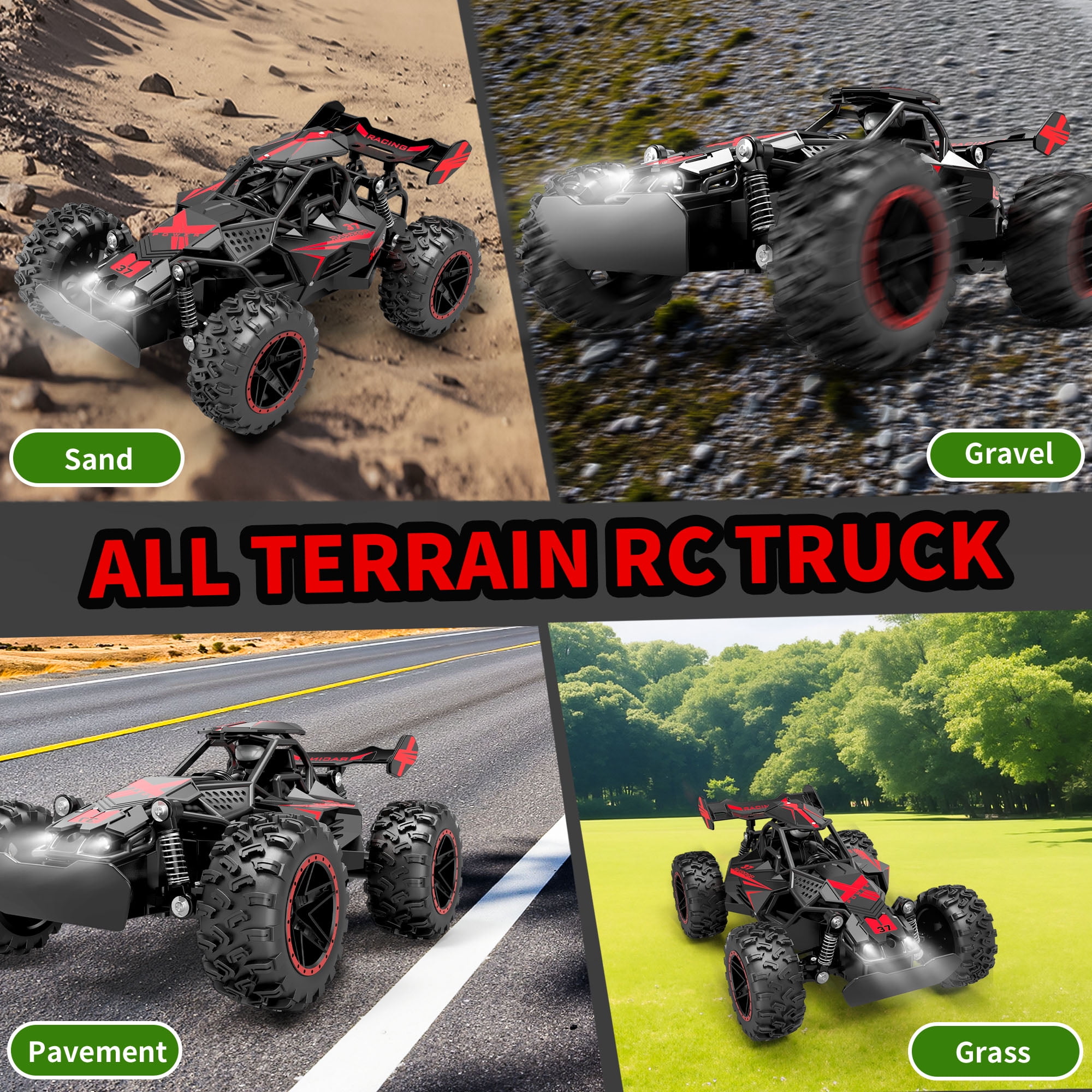 UUGEE RC Cars Toys for Boys,15MPH High Speed Remote Control Cars with Headlight,RC Truck Off Road for Kid 6-12 Christmas Birthday Gifts