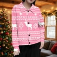 thumbnail image 5 of Fartey Womens Christmas Cardigans Sweater Funny Xmas Print Long Sleeves Button Down Sweater Fashion Holiday Party Cardigan Coat Pink S, 5 of 7