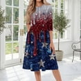 thumbnail image 2 of BOMYJESK Women's 250th Anniversary USA Flag Floral Maxi Dresses American Flag Floral Independence Day Art Print Summer Dresses 4th July A-Line Dress Elegant Classy Party Apparel Red M, 2 of 7
