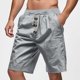 thumbnail image 2 of Pantalones cortos holgados de playa para hombre, para uso informal en verano: pantalones cortos con cintura elástica y botones, tejido de lino, aptos para actividades al aire libre y senderismo (S-, 2 of 8
