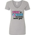 thumbnail image 3 of Inktastic Pink or Blue Grandma Loves You Women's V-Neck T-Shirt, 3 of 5