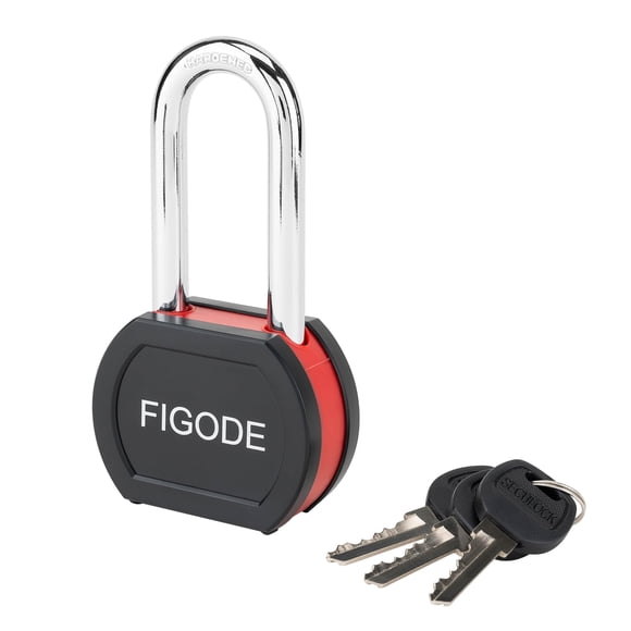 Candado FIGODE de acero macizo cubierto de negro con llave de 70 mm