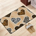 thumbnail image 2 of DouZhe Hearts Leopard Tiger Zebra Texture Rugs Doormat, Non-Slip Machine Washable Carpets Floor Door Mat , 36" x 24", 2 of 7